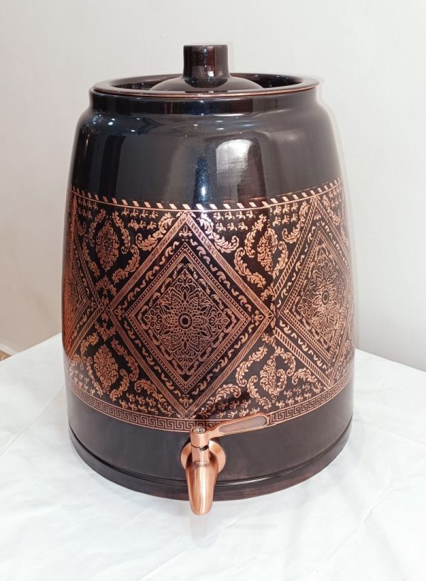 golden engraving antique copper water cooler