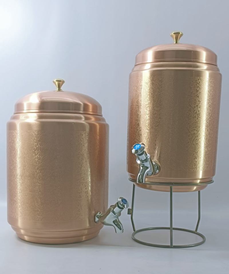 <span style="margin: 0px 0px 5px 0px; font-weight: 600; color:#81655d;">Item #: 272</span><br />Matt engraving copper water cooler