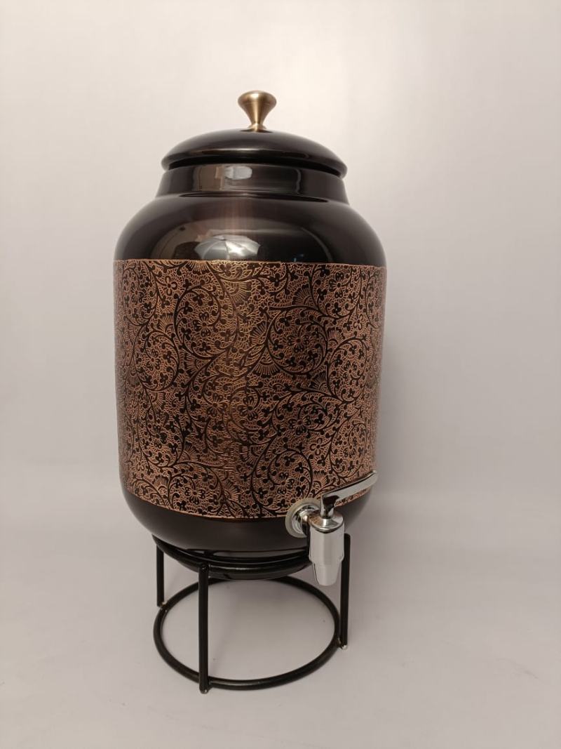 <span style="margin: 0px 0px 5px 0px; font-weight: 600; color:#81655d;">Item #: 952</span><br />golden engraving antique copper water cooler